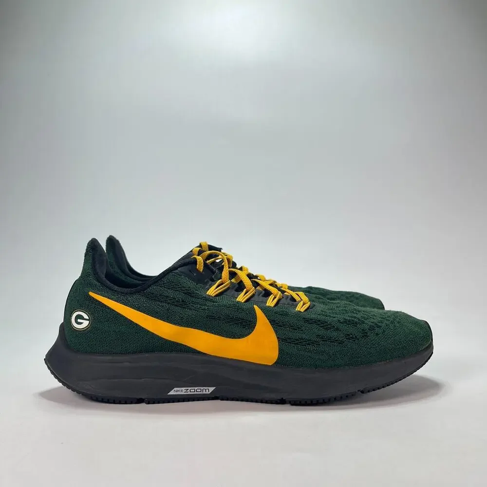 Nike Air Zoom Pegasus 36 Green Bay Packers Running Shoes CI1939-300 Mens Size 9